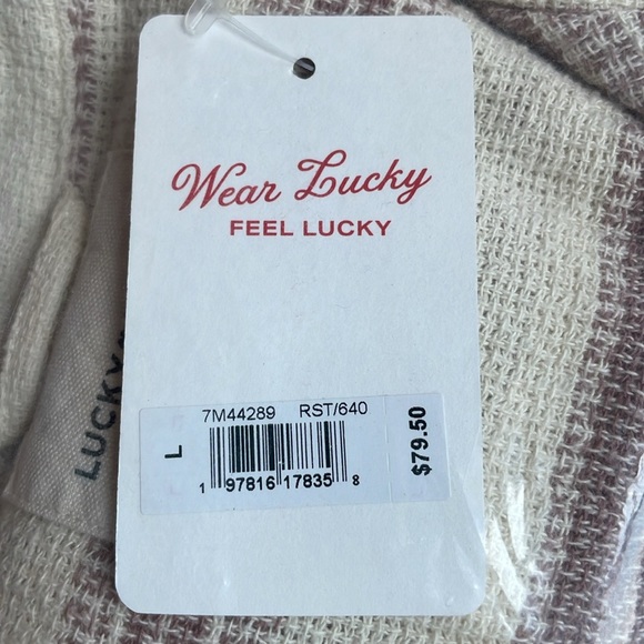 Lucky Brand Textured Stripe Short Sleeve Camp Collar Shirt - Picture 7 of 7